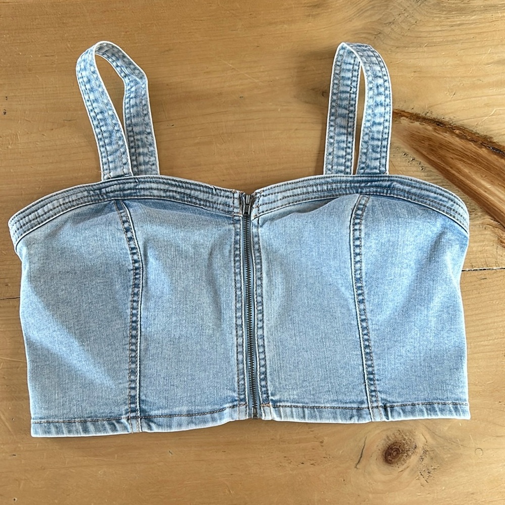 Jean Corset Crop Top Large
